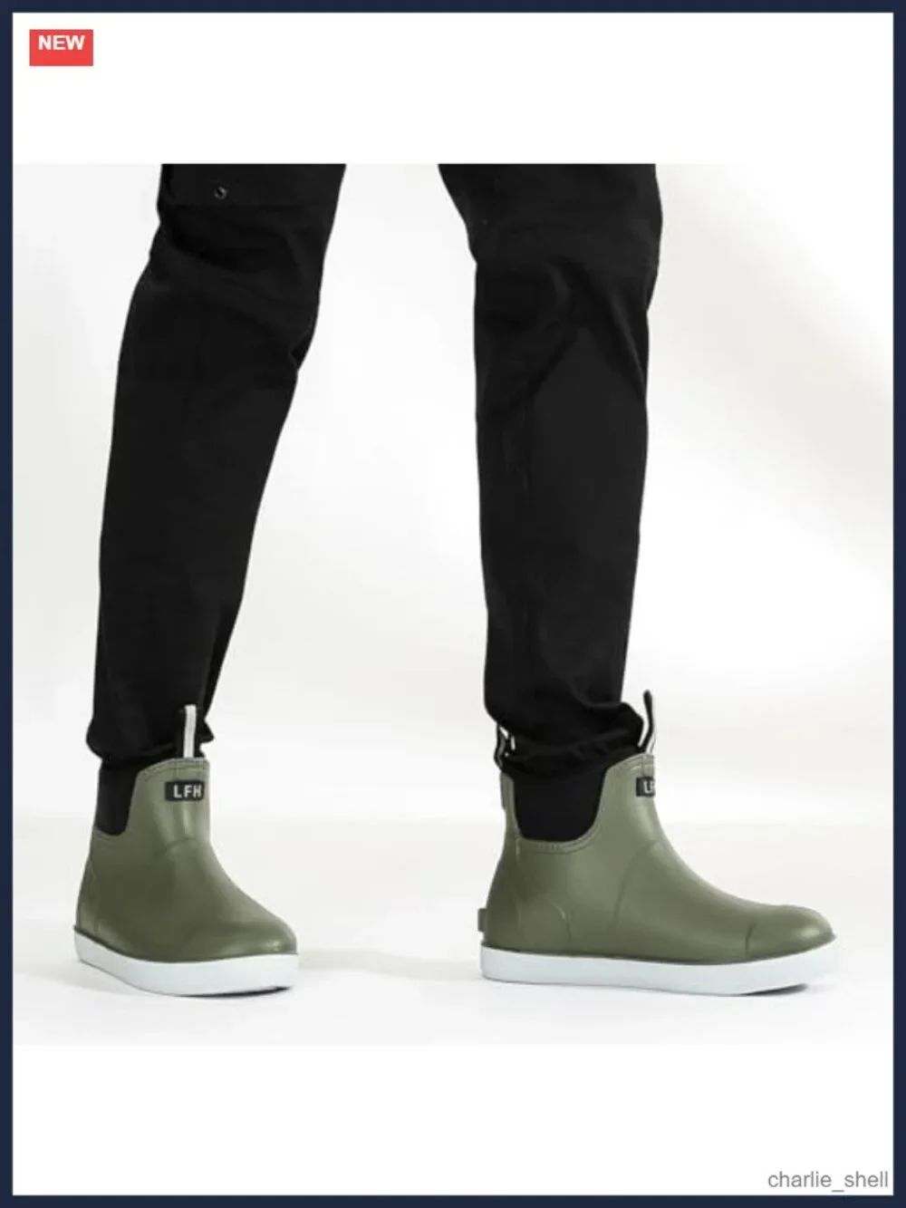 Men's Waterproof Deck Boots Non-Slip Ankle Rain Boots Fishing PVC